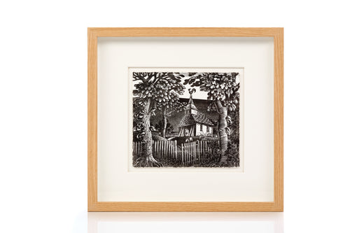 Framed 'Sussex Church' by Eric Ravilious
