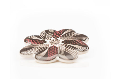 Corsage Ceramic Brooch (Red), design by Eric Ravilious