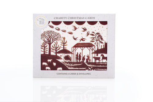 Tirzah Garwood Christmas Cards - Nativity Scene, 6 card pack