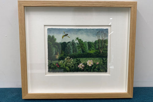 Framed 'Hornet with Wild Roses' print by Tirzah Garwood