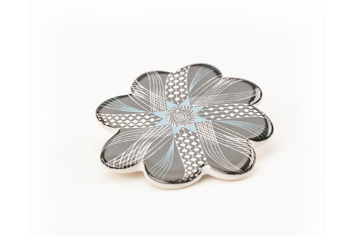 Corsage Ceramic Brooch (Blue), design by Eric Ravilious