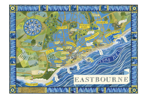 Helen Cann, Eastbourne Map - Limited Edition Giclee Print