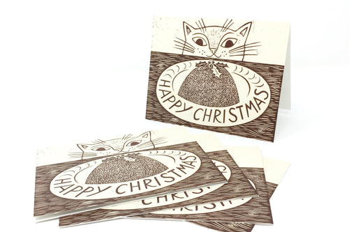 Emily Sutton Christmas Cards - Christmas Cat, 6 card pack